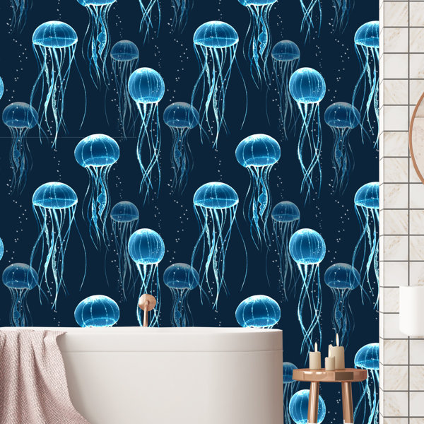 Breakwater Bay Citium Bombay Jellyfish 10' L x 24" W Peel and Stick